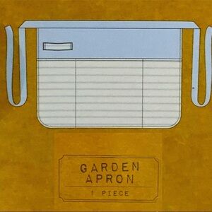 Apron Garden or Kitchen Retro Vintage Look Waist Pocket Apron Blue White Stripe